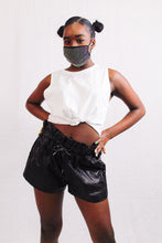 Load image into Gallery viewer, Black Leather Moneybag Shorts