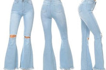 Load image into Gallery viewer, Light Wash Denim Mermaid Jeans
