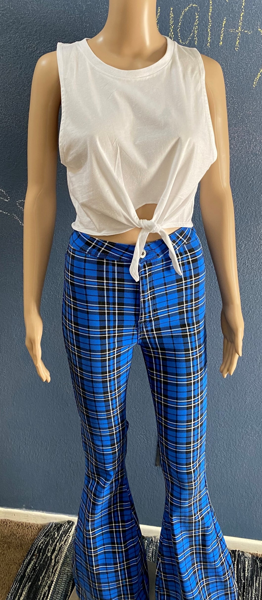 Plaid Multi Color Pants