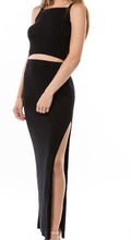 Load image into Gallery viewer, Black Knit Cami and Split Maxi Skirt Set
