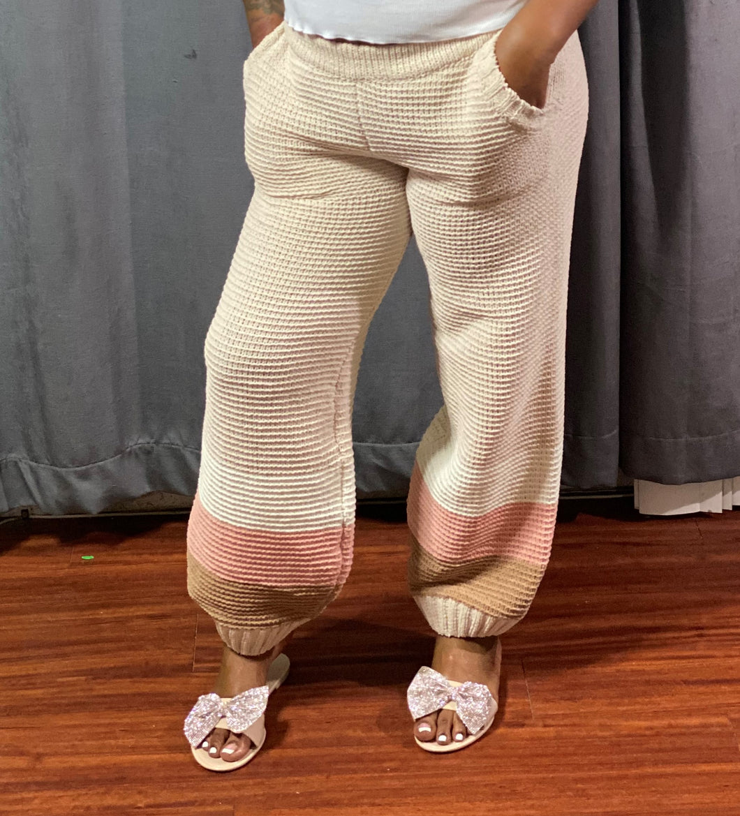 Waffle Knit Sweater Pants